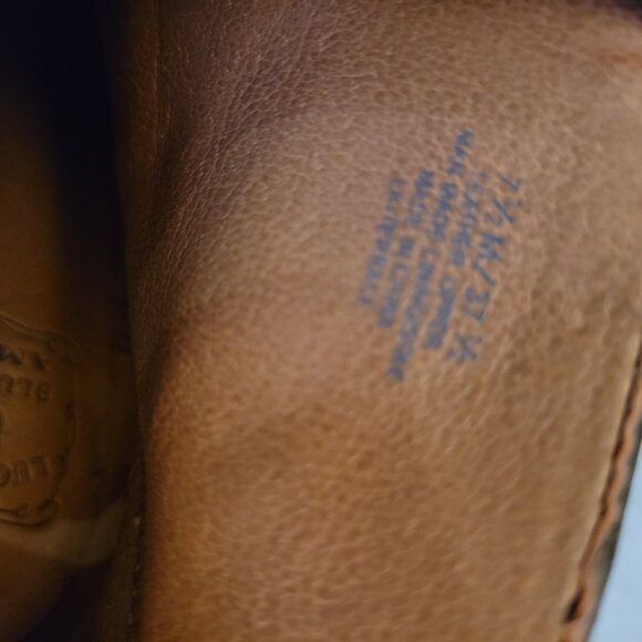Lucky Brand Brown Leather Ankle Boots With Wooden Heel & Studded Details Size 7. - Picture 4 of 9